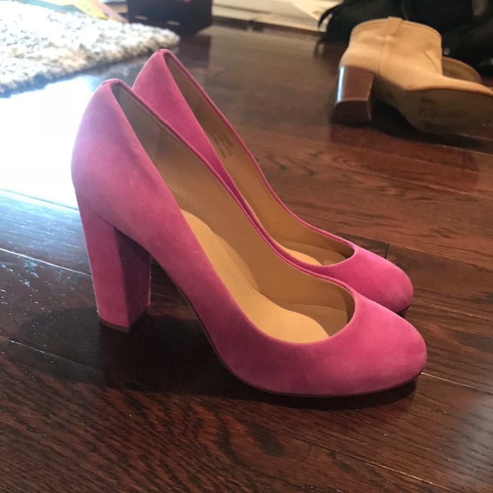 JCREW PINK SUEDE PUMPS
